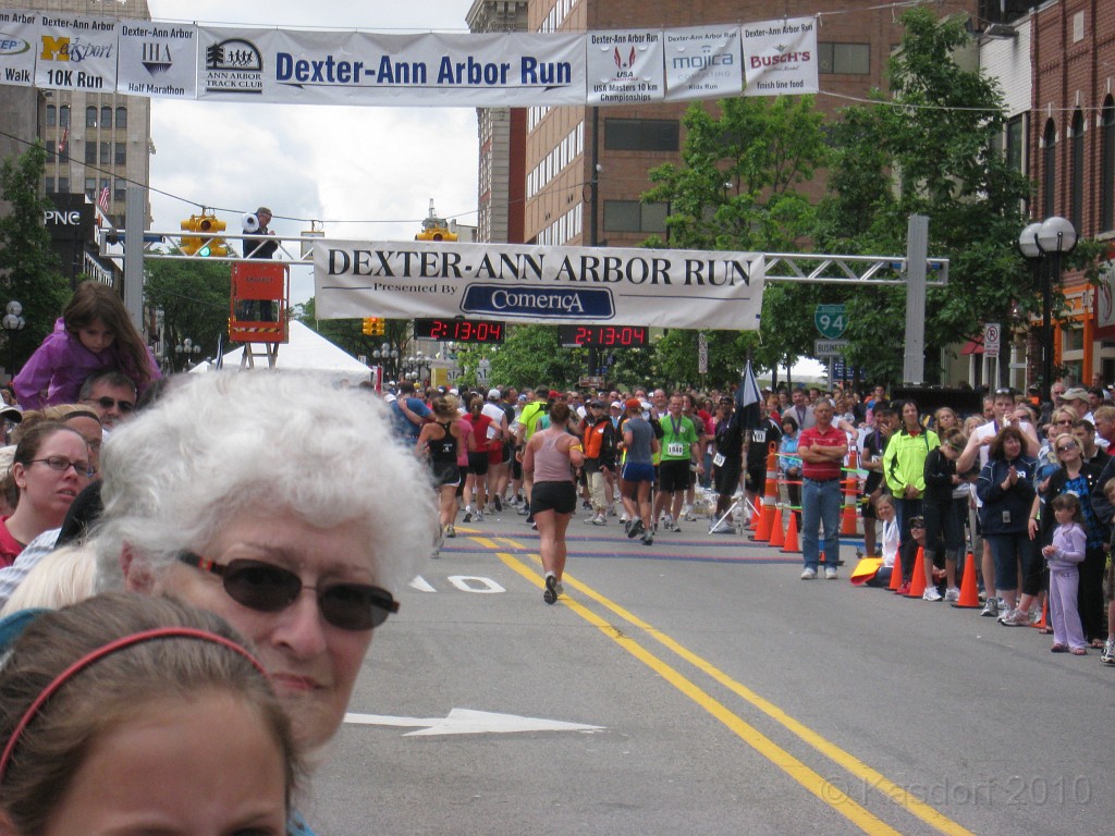 Dexter Ann Arbor 2010 445.jpg - The Dexter to Ann Arbor Half Marathon run on June 6, 2010. A very hot and muggy day for a race. Delayed so they could clear a fallen tree from the storms off the course.
